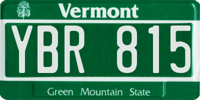 VT license plate YBR815
