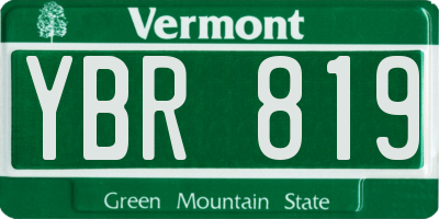 VT license plate YBR819