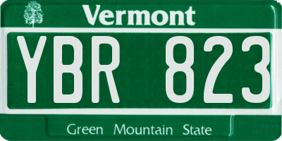 VT license plate YBR823