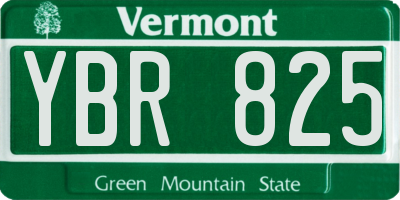 VT license plate YBR825