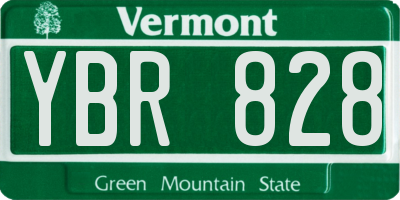 VT license plate YBR828
