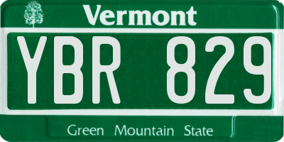 VT license plate YBR829