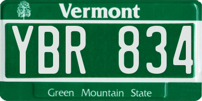 VT license plate YBR834