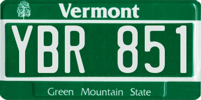 VT license plate YBR851