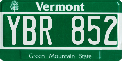 VT license plate YBR852