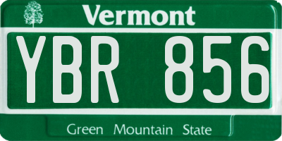 VT license plate YBR856
