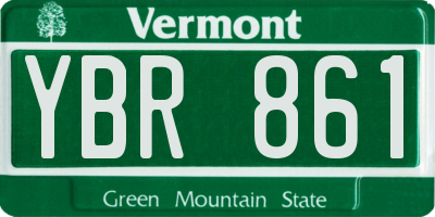 VT license plate YBR861