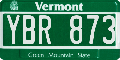 VT license plate YBR873