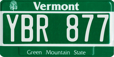VT license plate YBR877