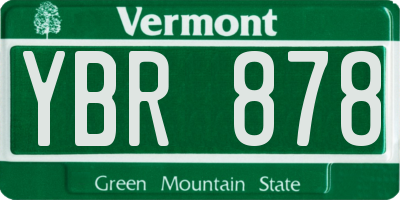 VT license plate YBR878