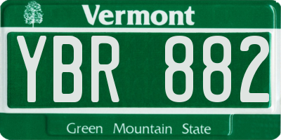 VT license plate YBR882