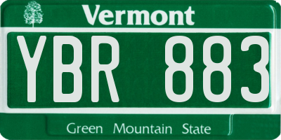 VT license plate YBR883