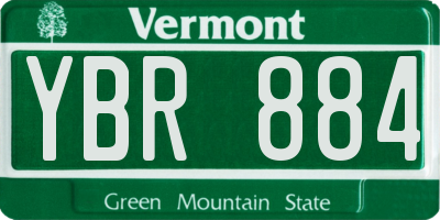 VT license plate YBR884