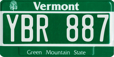 VT license plate YBR887
