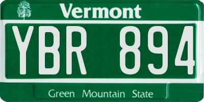 VT license plate YBR894