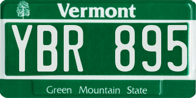 VT license plate YBR895