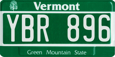 VT license plate YBR896