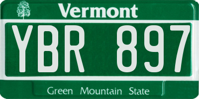 VT license plate YBR897