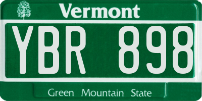 VT license plate YBR898