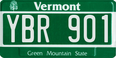VT license plate YBR901