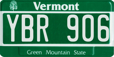 VT license plate YBR906