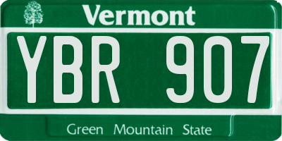 VT license plate YBR907