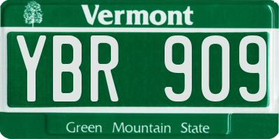 VT license plate YBR909