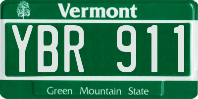 VT license plate YBR911