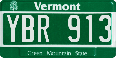 VT license plate YBR913