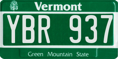 VT license plate YBR937
