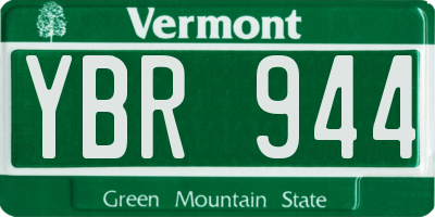 VT license plate YBR944