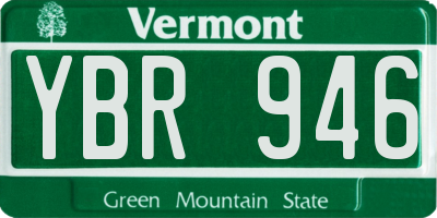 VT license plate YBR946