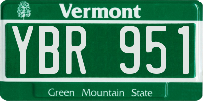 VT license plate YBR951