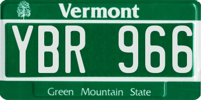 VT license plate YBR966