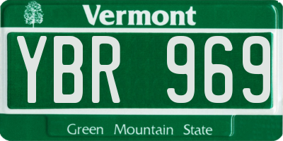 VT license plate YBR969