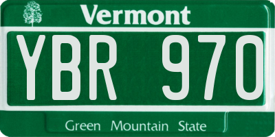 VT license plate YBR970
