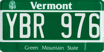 VT license plate YBR976