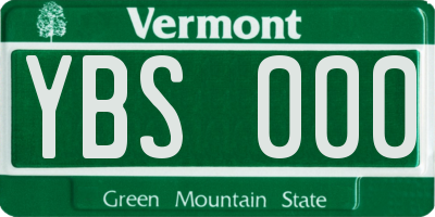 VT license plate YBS000