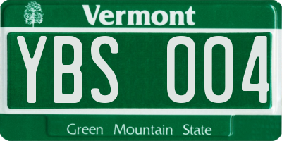 VT license plate YBS004