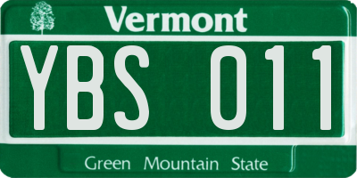 VT license plate YBS011