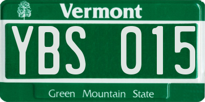 VT license plate YBS015