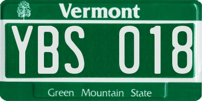 VT license plate YBS018