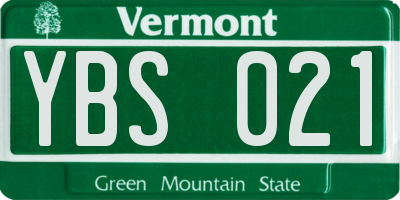 VT license plate YBS021