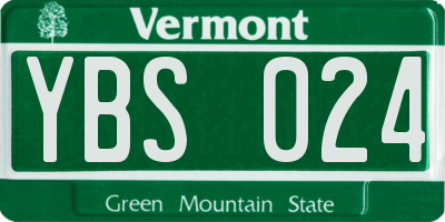 VT license plate YBS024
