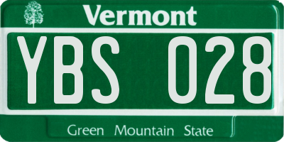 VT license plate YBS028
