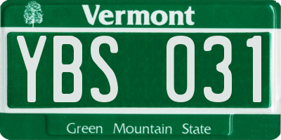VT license plate YBS031
