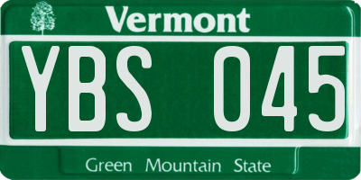 VT license plate YBS045