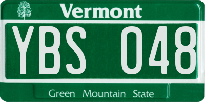 VT license plate YBS048