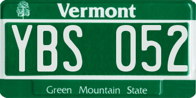 VT license plate YBS052