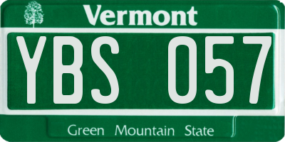 VT license plate YBS057